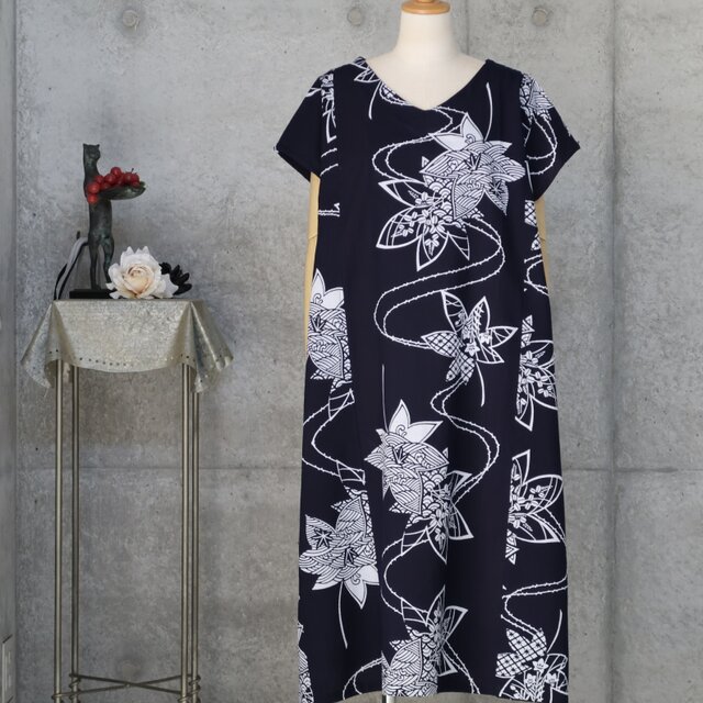 浴衣のワンピース / L〜LL 着物リメイクのコピー | iichi 日々の暮らし