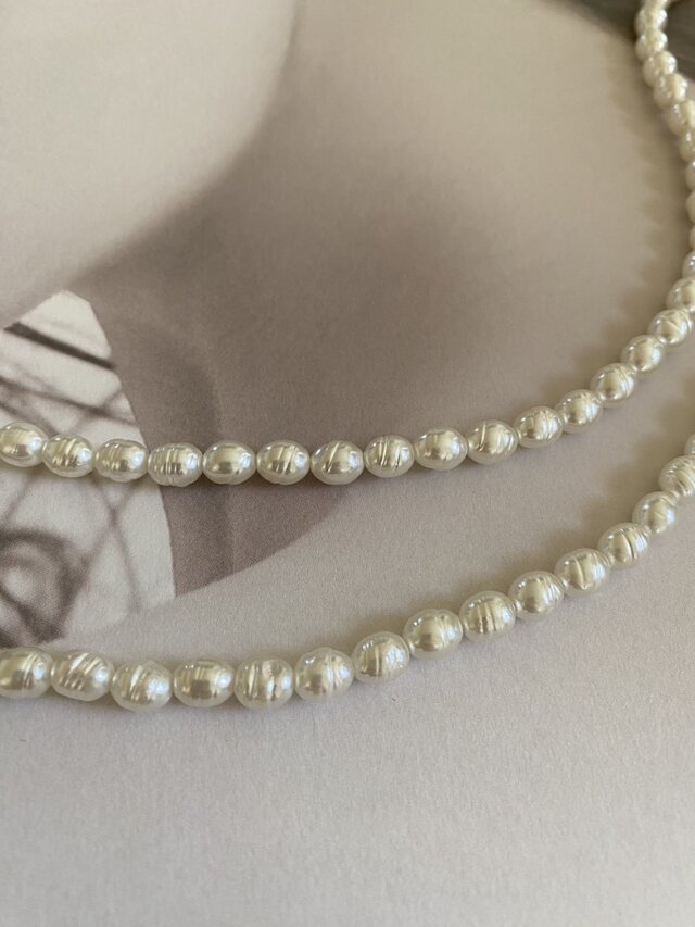Pearls Long Necklaces ホワイトバロックパールロープ120ｃｍロング一連・ショート二連・三連にも◎
