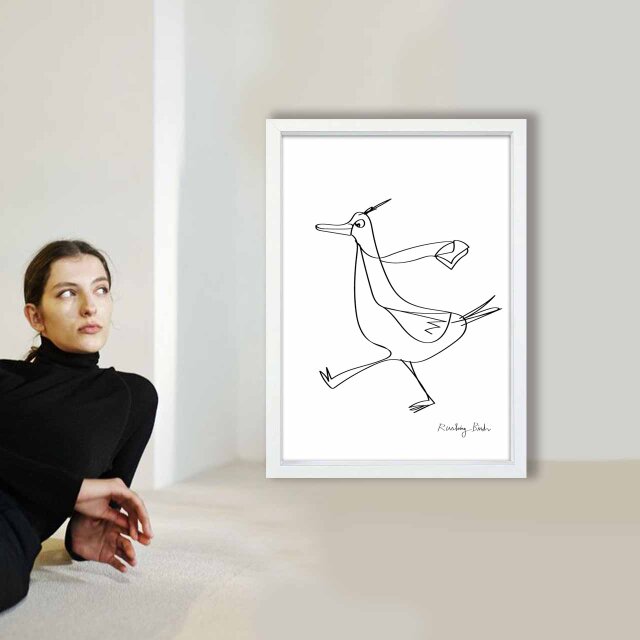 急ぐ鳥 鳥 送料無料 イラスト A4〜A0 ポスター アートポスター アート