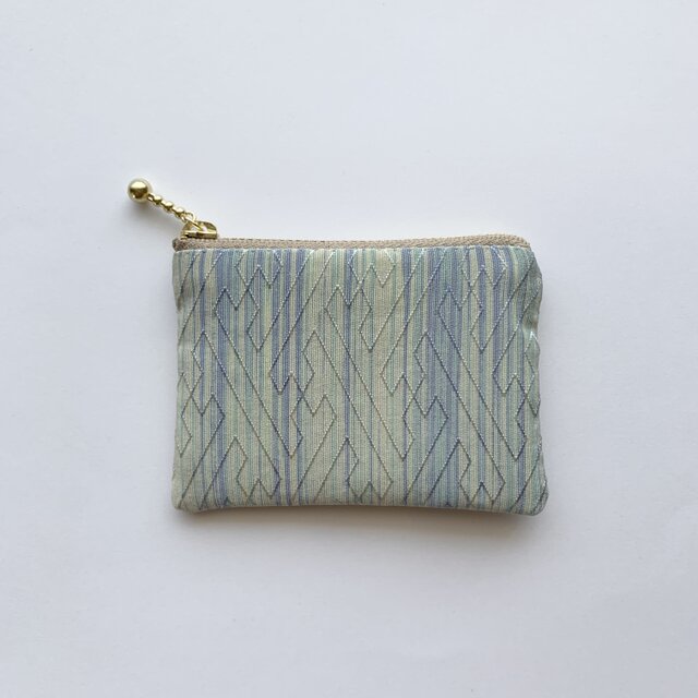 絹手染ミニポーチ（縦・スモーキーカラー）