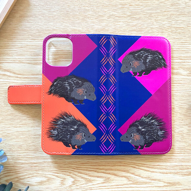 受注製作品】ヤマアラシのiPhoneケース《Android対応》手帳型