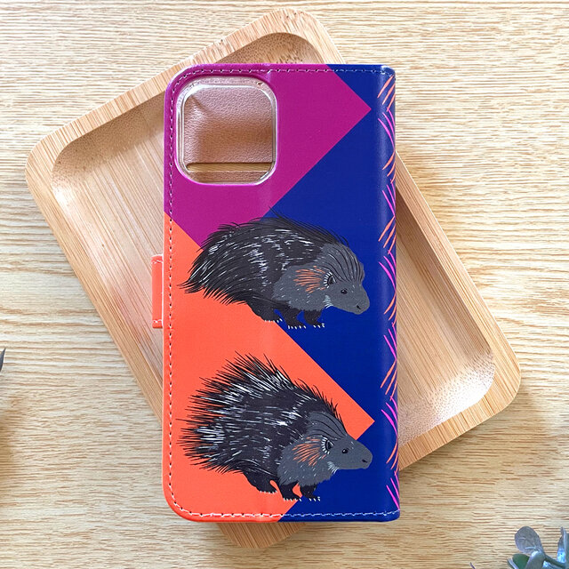 受注製作品】ヤマアラシのiPhoneケース《Android対応》手帳型
