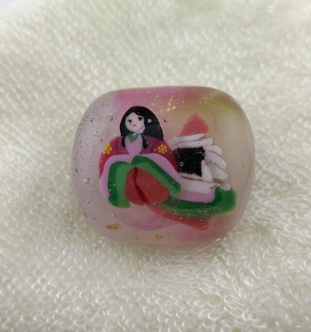 ガラスの帯留  十二単　