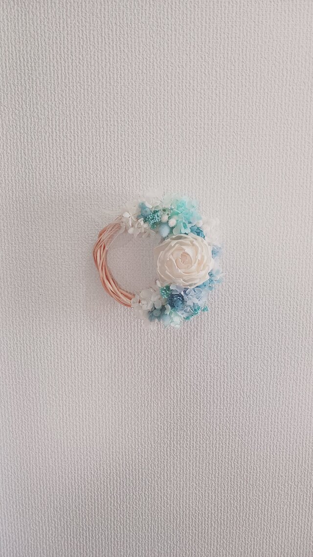 (送料無料)ブリザードフラワーリース　ペールカラーの、