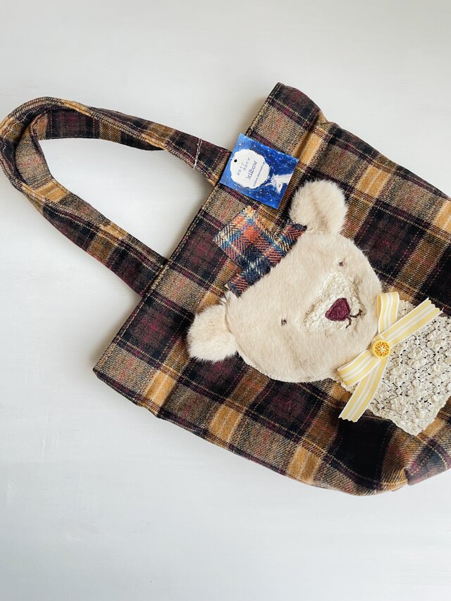 ふわふわボア＊微笑みくまのトートバッグ | iichi 日々の暮らしを