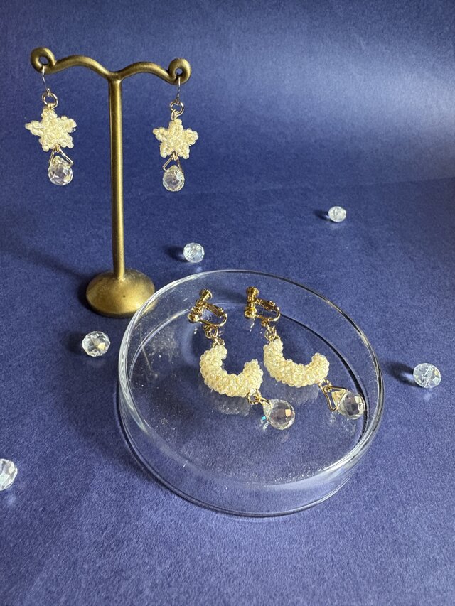 月と星のイヤリング＆ピアス | iichi 日々の暮らしを心地よくする