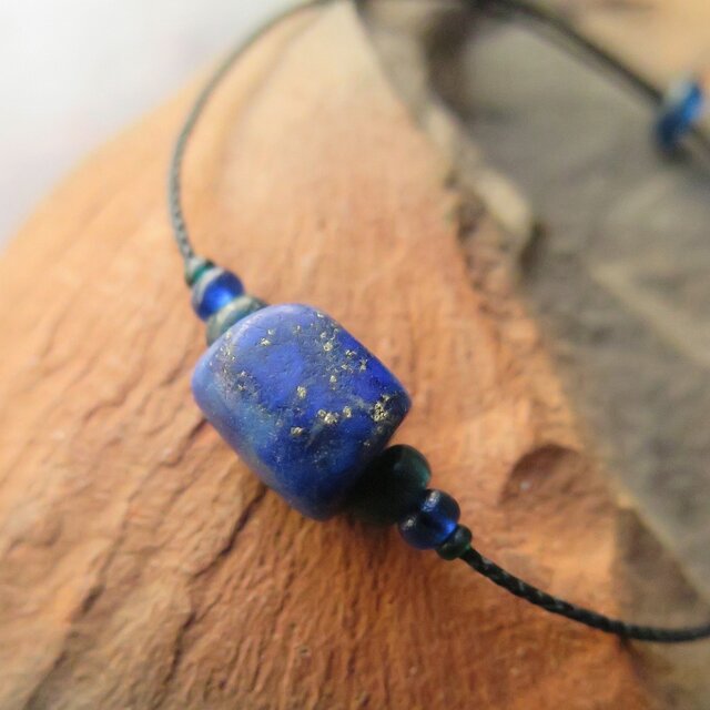 アンティーク　古代ラピスラズリ　＋　インドパシフィックビーズ　ブレスレット　千世 chitose
