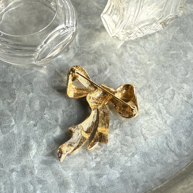 SCM44-【 MONET 】モネ・ヴィンテージブローチ 80s Golden Color