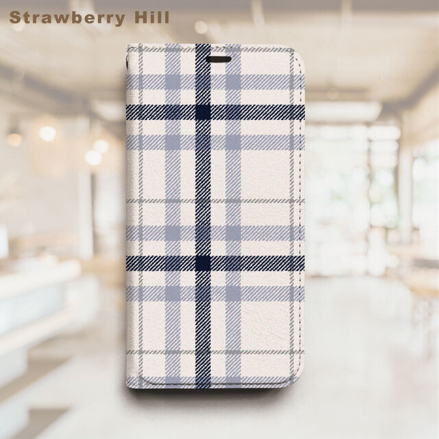 チェック ベルトなし 帯なし ベルトレス 手帳型 iPhone スマホ ケース カバー
