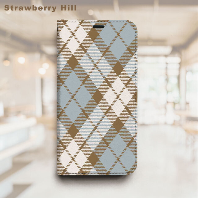 チェック ベルトなし 帯なし ベルトレス 手帳型 iPhone スマホ ケース カバー