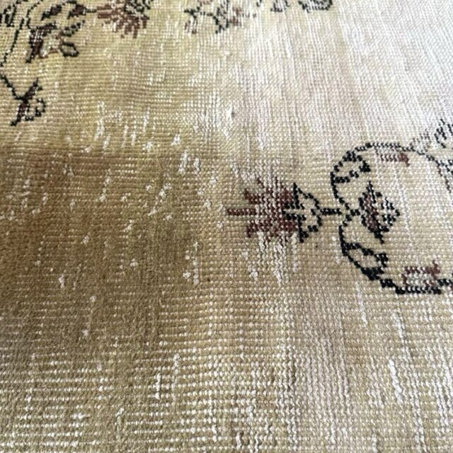 95×188 淡い若草カラー擦れシャビーなメダリオントルコヴィンテージラグ