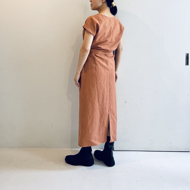 アシンメトリーラップワンピース(テラコッタ) | iichi 日々の暮らしを