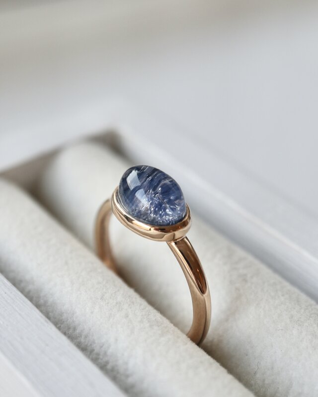 K10[深海庭園dumortierite in quartz]ring