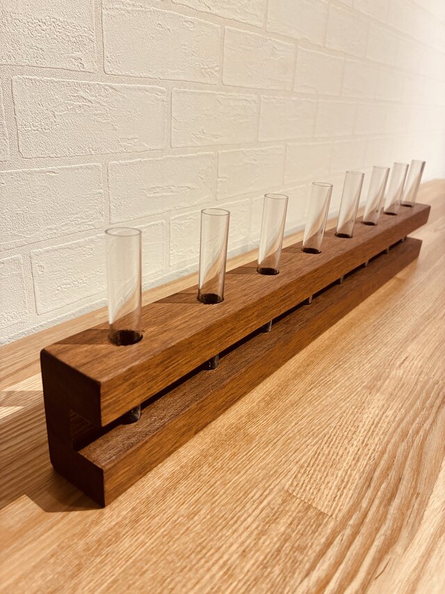 8輪刺しフラワーベース　ウォールナット　