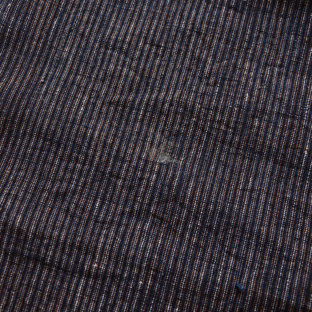 古布 藍染縞模様 木綿端切れ 約33.5×67cm 大正〜昭和初期