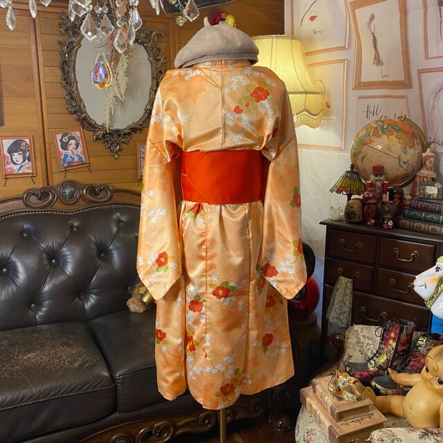 着物リメイク ワンピース｜洗える化繊素材＆名古屋帯サッシュベルト
