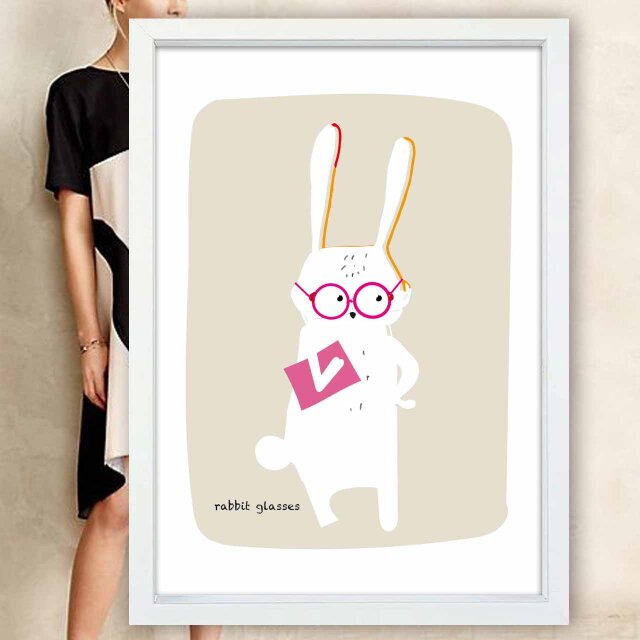 似合う〜？　うさぎ　送料無料 　イラスト　A4〜A0　ポスター　アートポスター　アート/sei検索新着順　2476