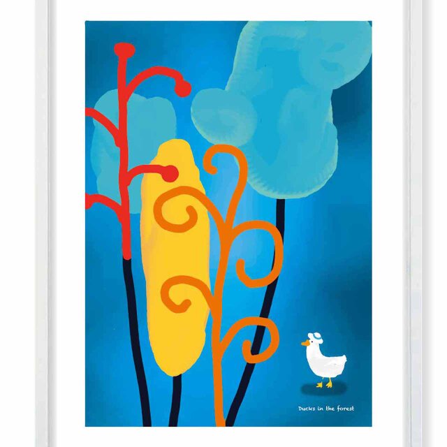 初めての世界　アヒル　送料無料 　イラスト　A4〜A0　ポスター　アートポスター　アート/sei検索新着順　2254