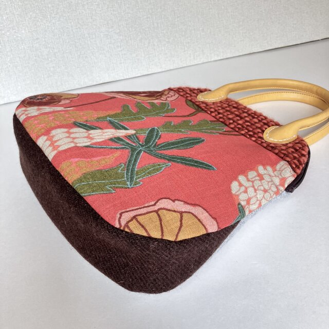 赤いスエード風ボストンバッグ 本革☆ミニ ボストンバック