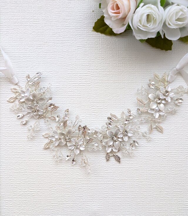 ビジューの華やかバックカチューシャ｜ブライダル・パーティー•前撮り ヘッドドレス