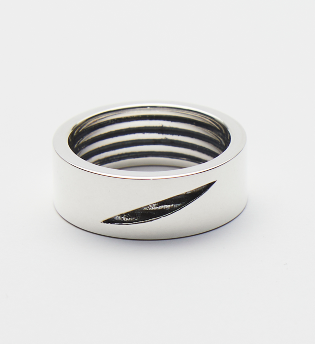 【KYOGE / 一閃】 SV925 シルバー メンズ ユニセックス 日本製 太め 幅広 燻し加工 / 迷いを断つ