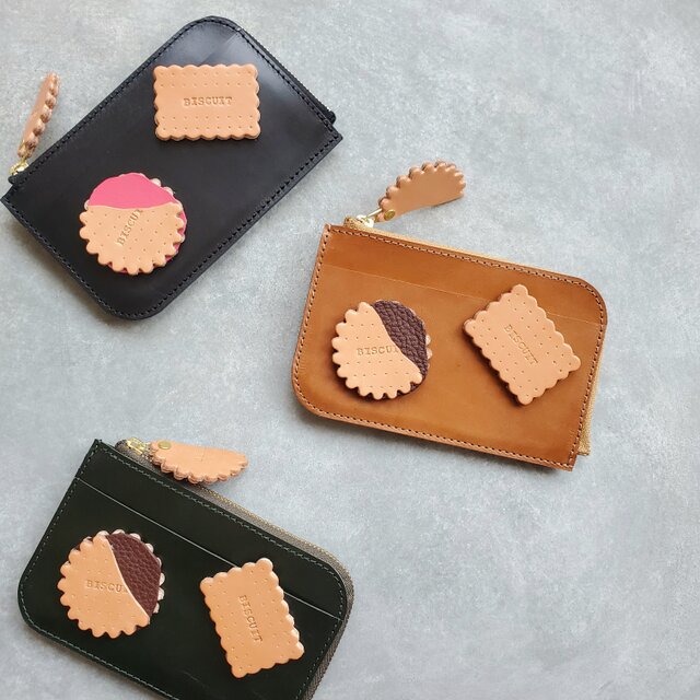 ◆本物そっくりビスケットまみれの薄型財布◆　レディース　メンズ　ミニ財布　ミニウォレット　プレゼント　ギフト　薄型ウォレット