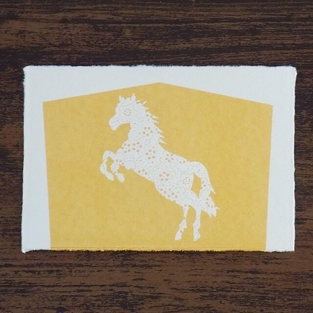 和紙製 金泥加工 ポストカード 干支「午」 2026年 お正月 縁起物