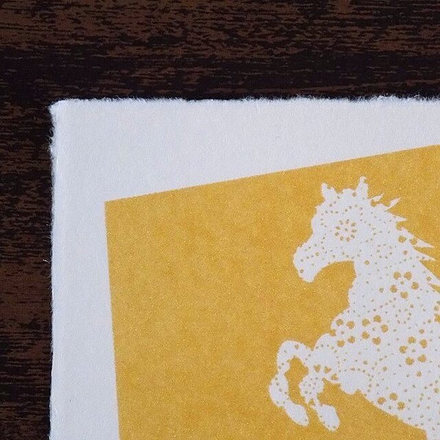 和紙製 金泥加工 ポストカード 干支「午」 2026年 お正月 縁起物