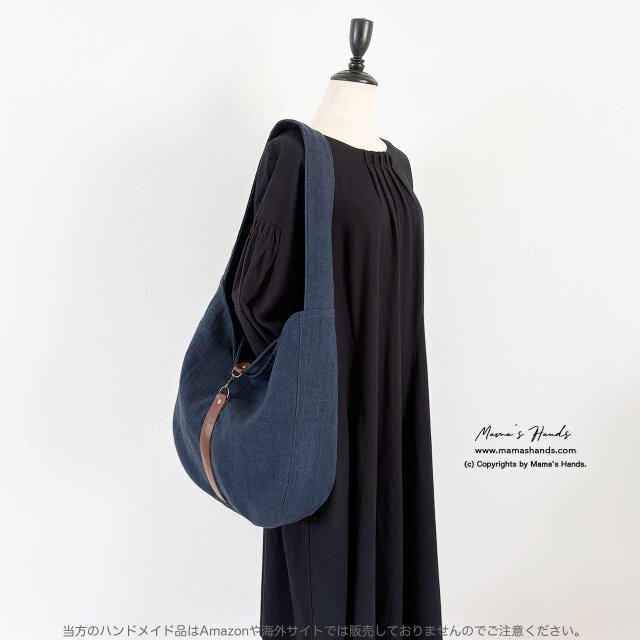 大人 かっこいい》サステナブルな暮らし 自然派 リネン ネイビー 紺色