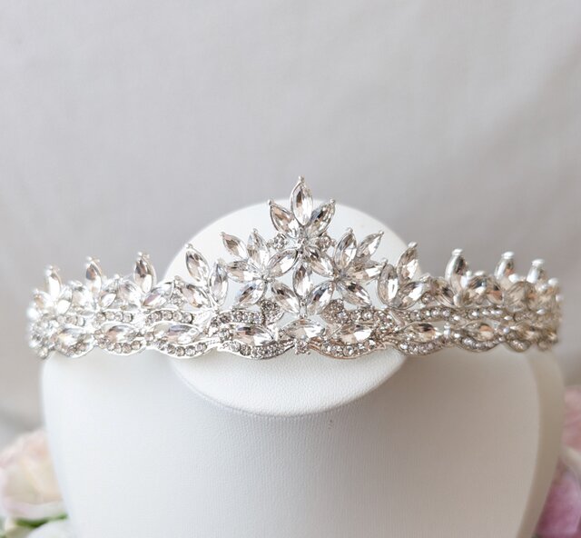 華やかリーフ ウェディングアクセサリー3点セット（ネックレス・ピアス