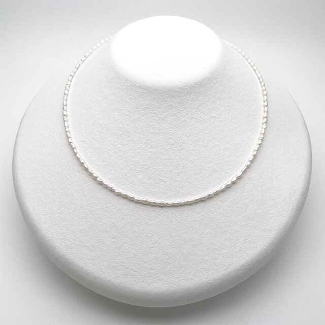 本真珠ケシパールネックレス 2mm バロック淡水パール 35cm 38cm 40cm 金属アレルギー 卒入学式 極小粒