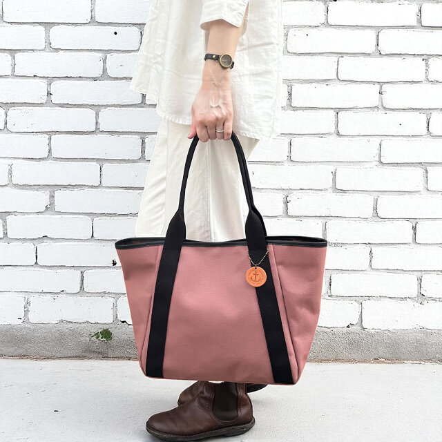 いつものトートM：アズキ×クロ×Pクロ（高島帆布トートバッグ）　受注製作