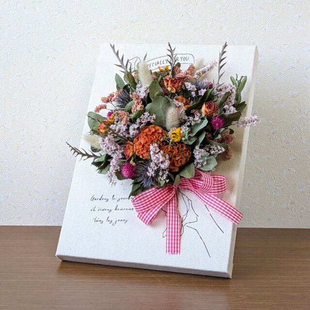 キャンバスボードアレンジ・ドライフラワーブーケ