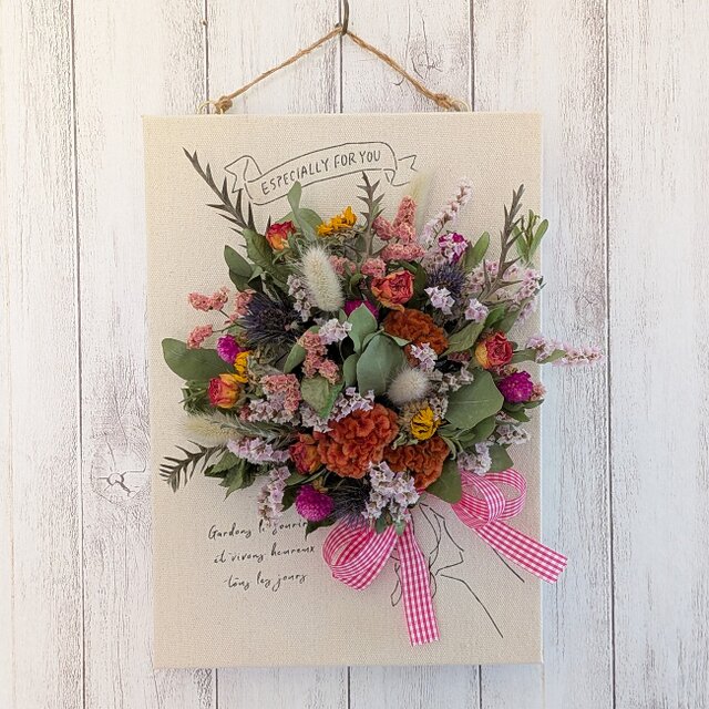 キャンバスボードアレンジ・ドライフラワーブーケ | iichi 日々の