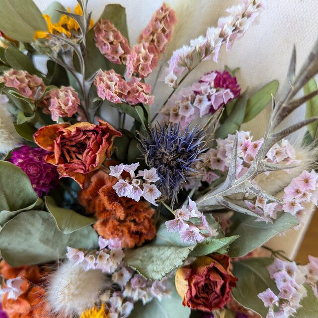 キャンバスボードアレンジ・ドライフラワーブーケ | iichi 日々の