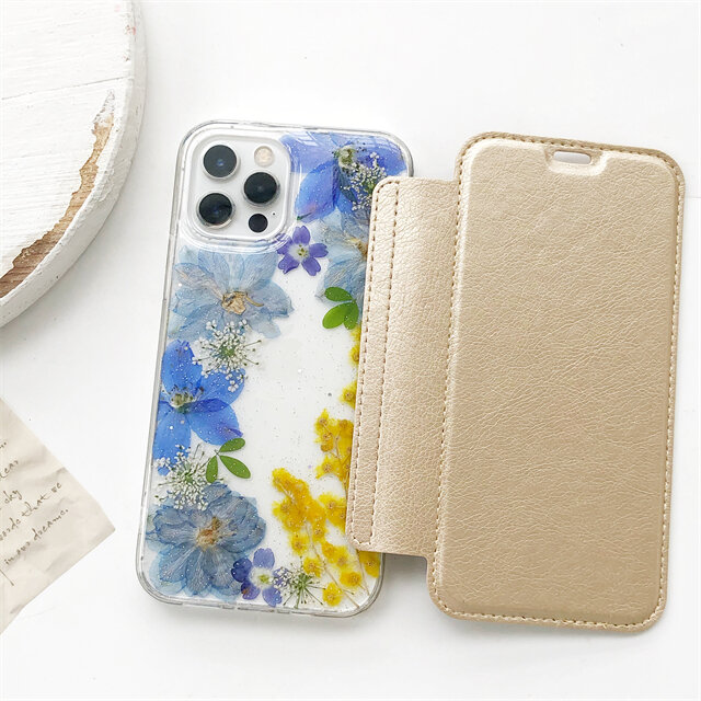 ミモザケース 5色から選択 手帳型スマホケース iPhone17Pro・15Pro・16e・12 iPhoneケース