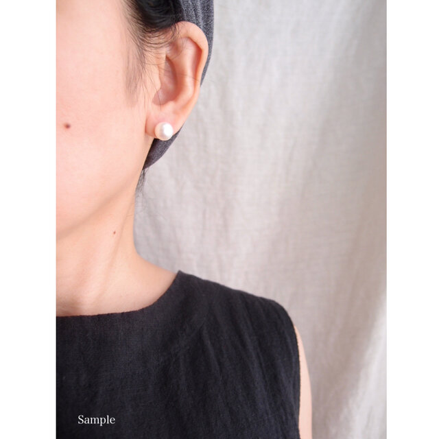 K14gf】Baroque Pearl Earrings／White・バロックパール