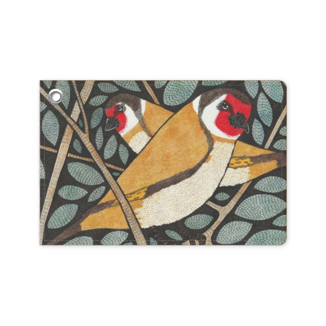 おしゃべりな双子の歌声｜ゴシキヒワ兄弟のパスケース