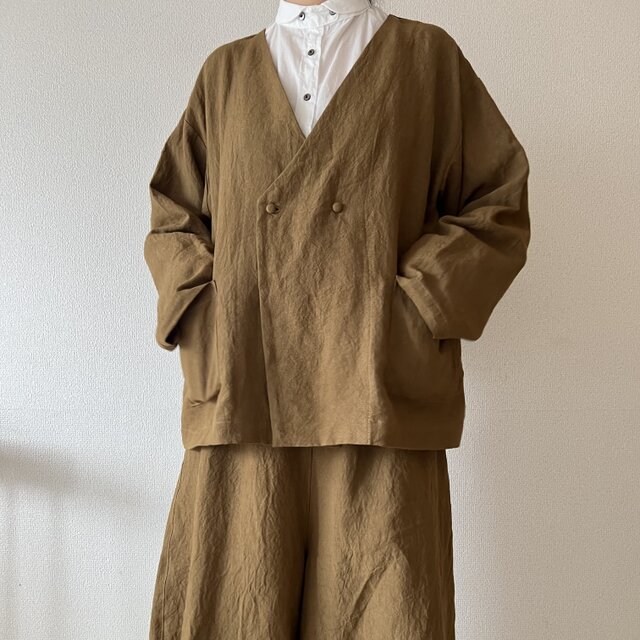 KAPITAL キャピタル IDG リネン ストライプ ショート ジャケット KAPITAL キャピタル IDG リネン ストライプ ショート ジャケット