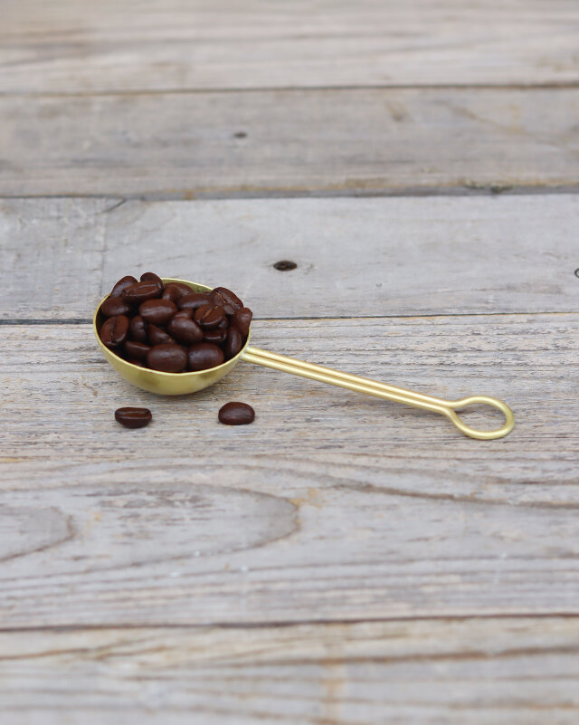 鎚目模様の真鍮コーヒーメジャー