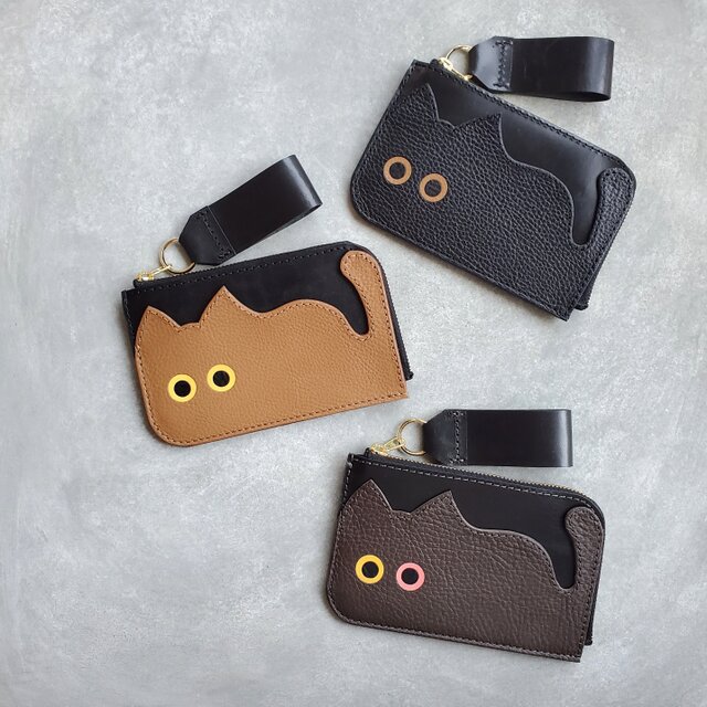 ◆にゃんとも可愛い手乗りねこの薄型ミニ財布◆　メンズ　レディース　ネコ　猫　ギフト　ミニ財布　ミニウォレット　スリムウォレット