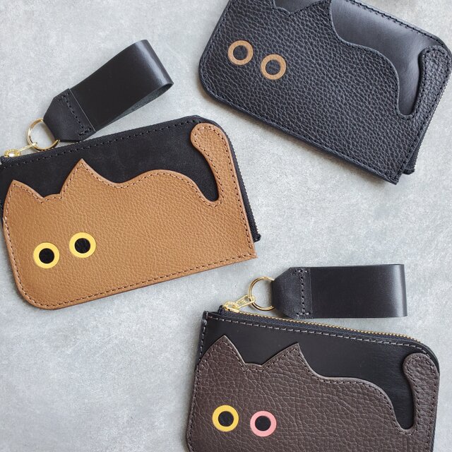 ◇にゃんとも可愛い手乗りねこの薄型ミニ財布◇ メンズ レディース