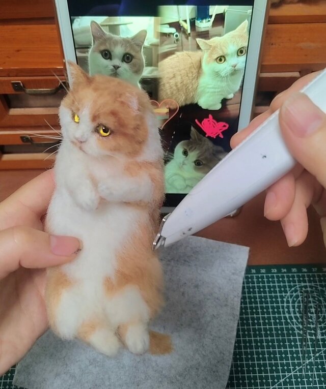 羊毛フェルト 猫 ぬいぐるみ オーダーメイド｜愛猫 そっくり再現
