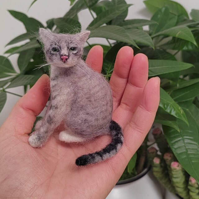 [オーダーメイド] 羊毛フェルト 猫 ネコ、ペット ぬいぐるみ、うちの子 人形 似顔絵、愛猫 誕生日 プレゼント、猫好き 贈り物