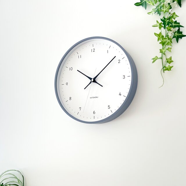 KATOMOKU plywood clock 12 グレー km-80GR 掛け時計 木製 曲げわっぱ