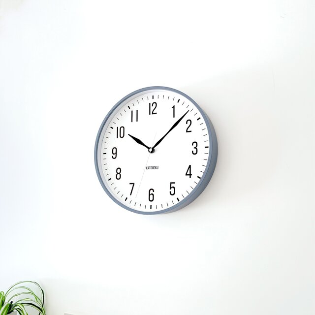 KATOMOKU plywood clock 19 グレー km-111GR 掛け時計木製 曲げわっぱ