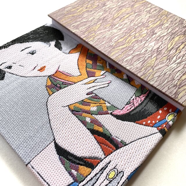 『トランプ〜紫艶』　竹久夢二　美術名画御朱印帳　B6大判　シルク　大正ロマン　モダン　スタイリッシュ　美人画　桐生織物