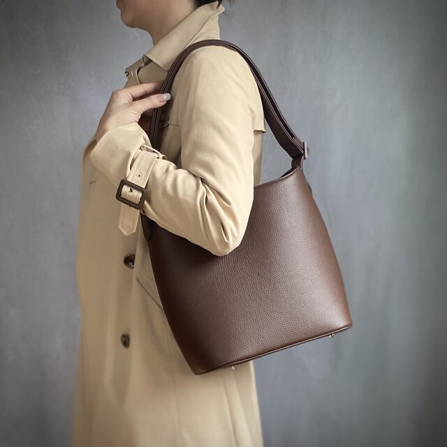 シュリンクレザー 2wayショルダー【マロンブラウン】 ◆仕事にも、休日にも！ひとつで叶う大人のショルダー◆