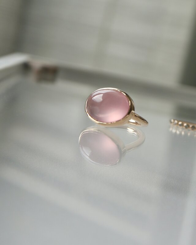 K10[朝露のpink rose]ring | iichi 日々の暮らしを心地よくする