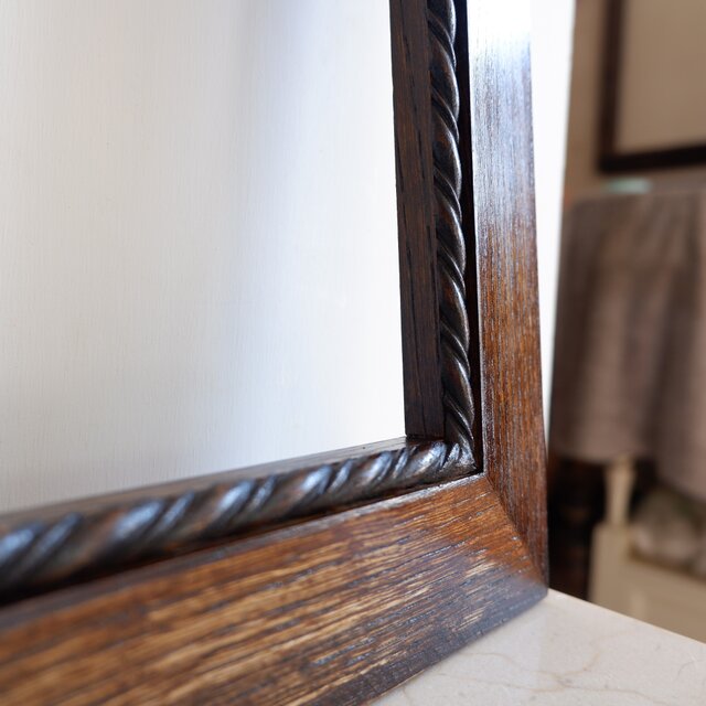 アンティークブラウン額縁変更ご確認ページ　title「ミラクルニャンコ」 ブラウン☆フレーム 額縁 鏡 ポスター ナラ 無垢材 ヴィンテージ風